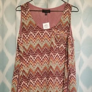 Zigzag print Zip Pocket Tank Top Blouse from Kohls